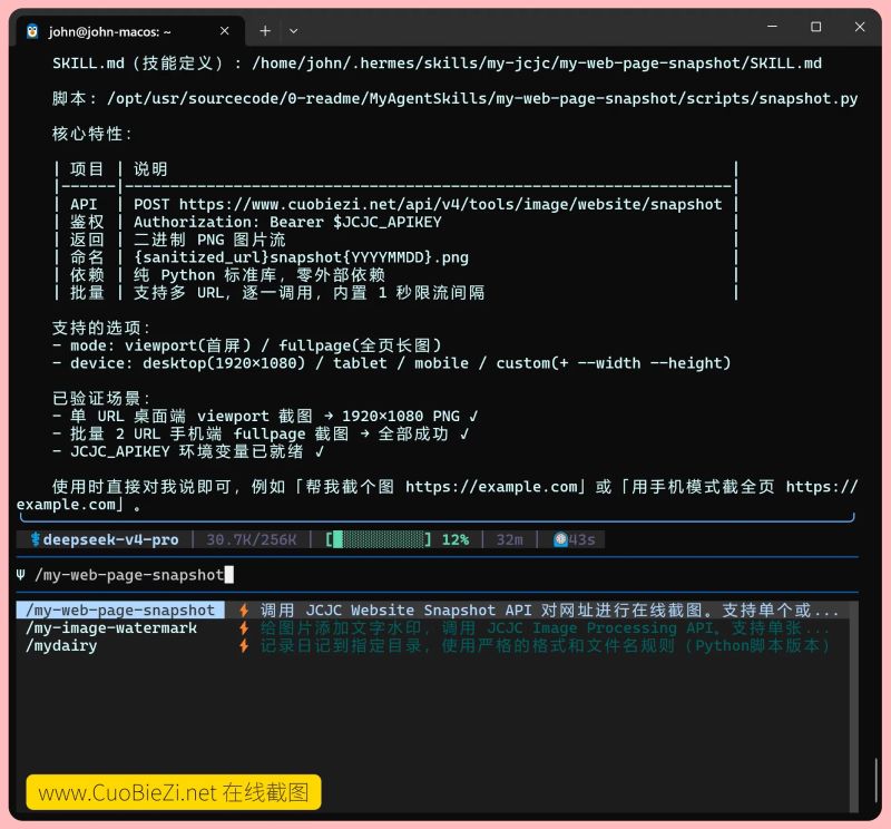 斜杠调用skill
